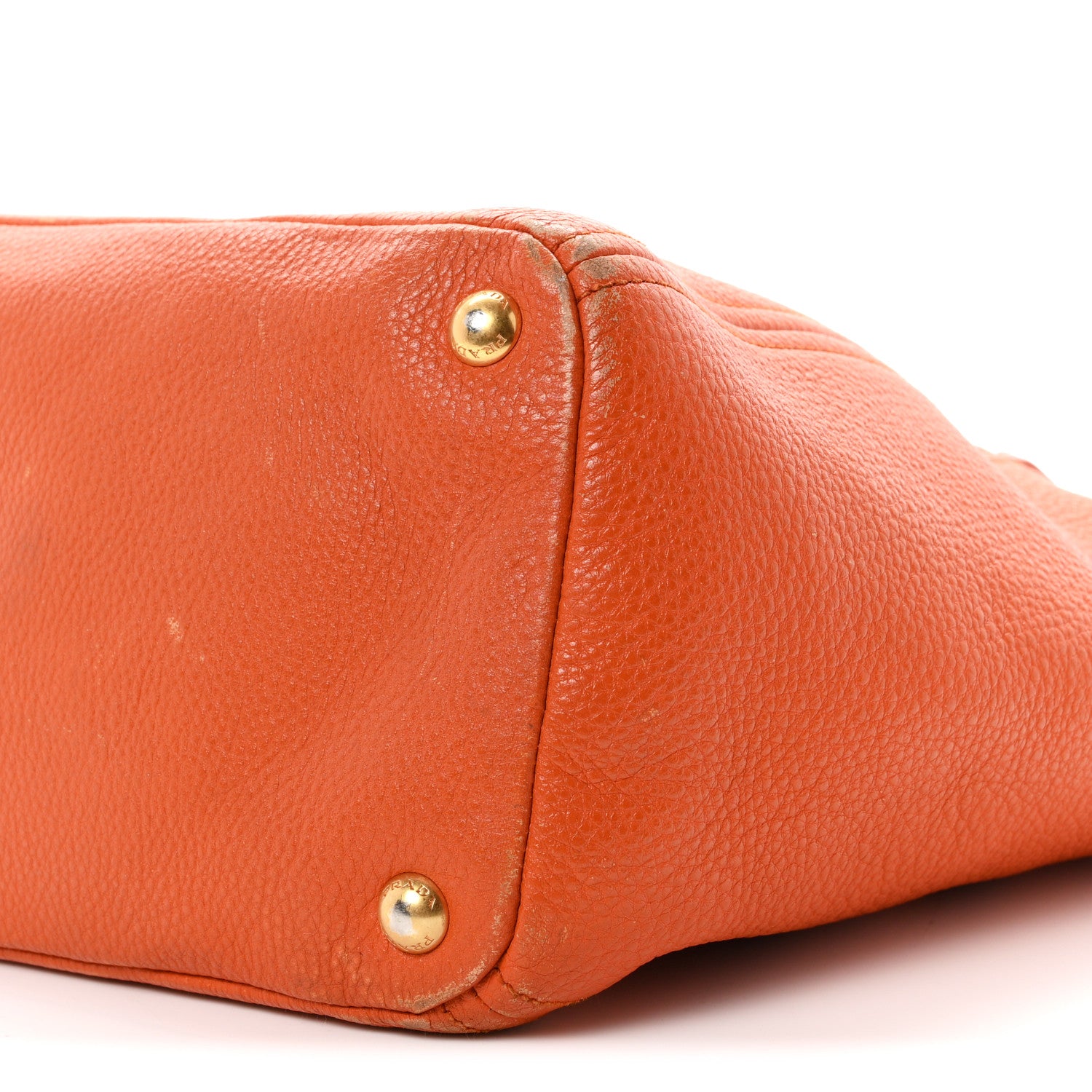 Prada Vitello Daino Side Pocket Tote Papaya 11 of 12