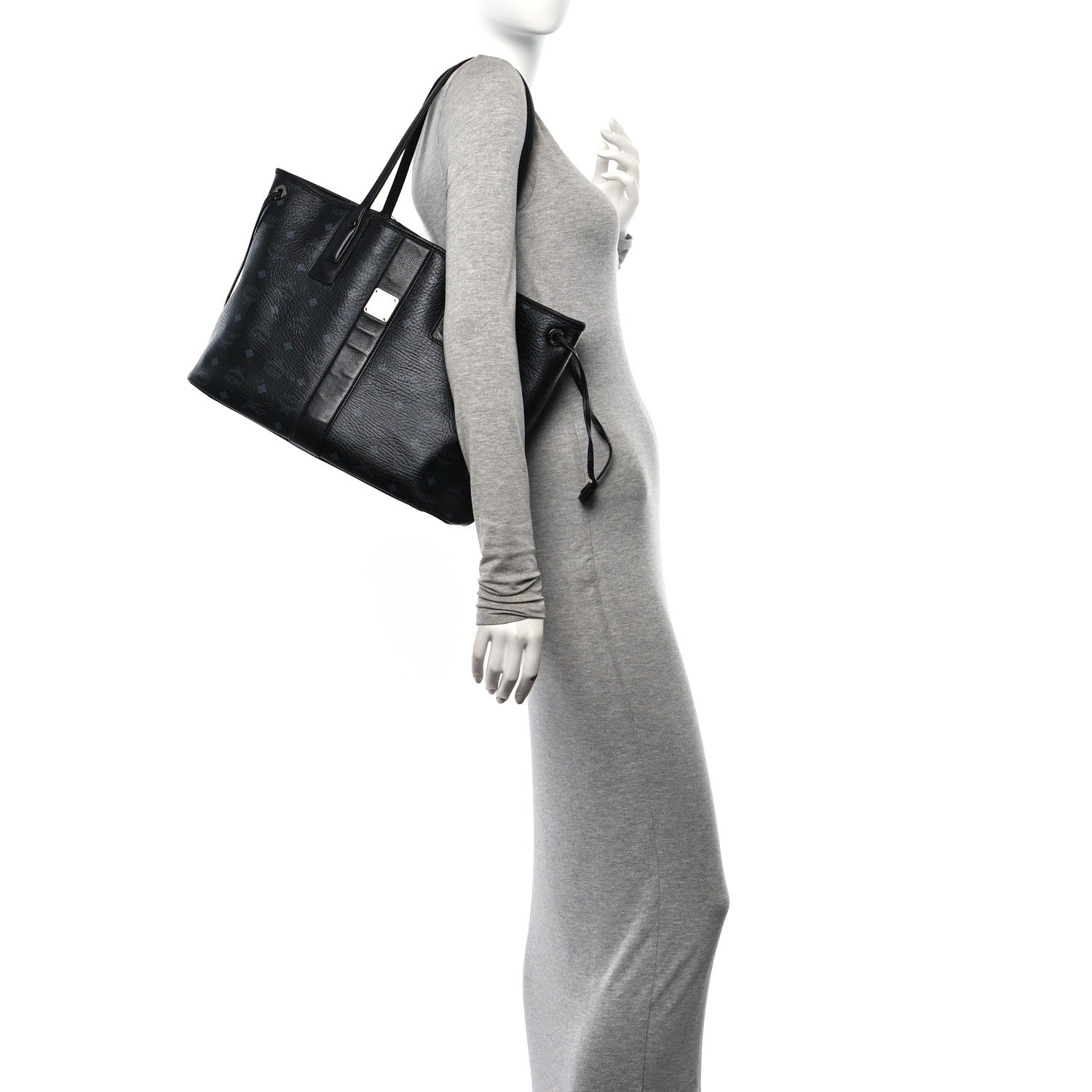 MCM Visetos Medium Liz Reversible Shopper Tote Black 2 of 24