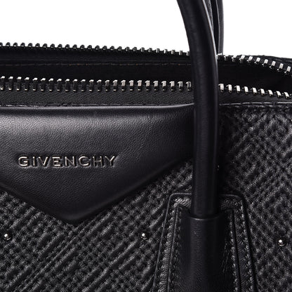 Givenchy Lambskin Logo Embossed Small Studded Antigona Black 11 of 18