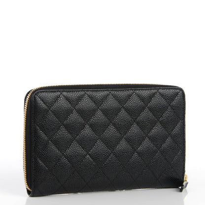 Chanel Caviar Quilted Large Zip Around Wallet Black 3 of 8