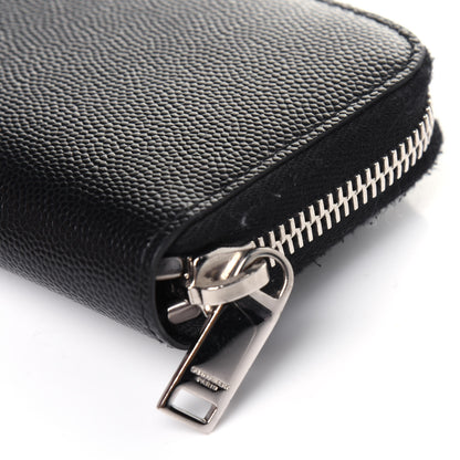 Saint Laurent Grain De Poudre Zip Around Card Holder Black 13 of 13