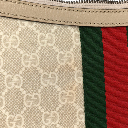 Gucci GG Supreme Monogram Textured Dollar Calfskin Web Small Ophidia Half Moon Hobo Beige Mystic White Oatmeal 11 of 11