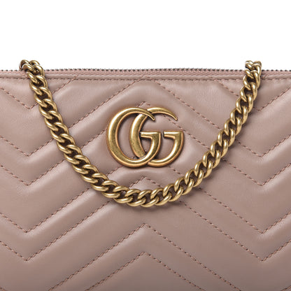 Gucci Calfskin Matelasse Mini GG Marmont Chain Bag Porcelain Rose 10 of 13
