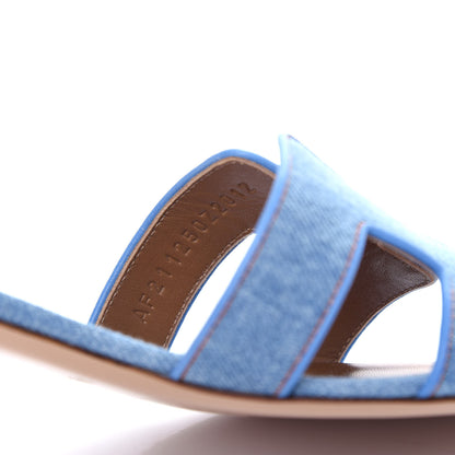 Hermes Denim Oasis Sandals 38 Bleu Clair 10 of 11
