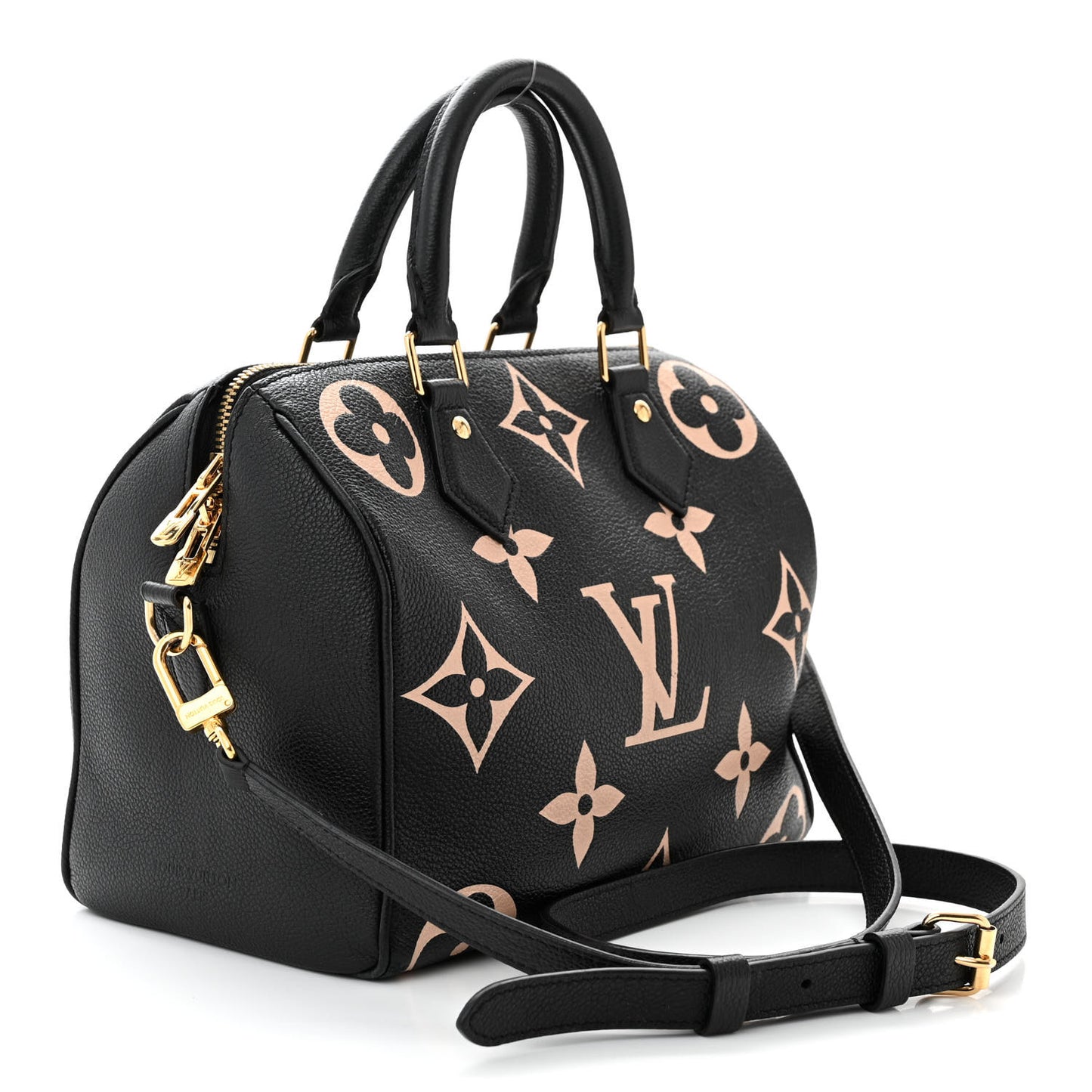 Empreinte Monogram Giant Speedy Bandouliere 25 Black Beige