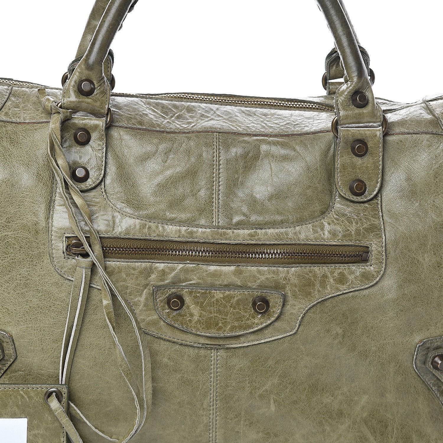 Balenciaga Agneau Classic Hardware Work Vert Militaire 6 of 8