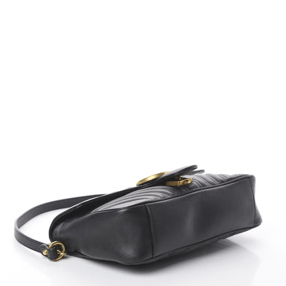 Gucci Calfskin Matelasse Small GG Marmont Shoulder Bag Black 3 of 8