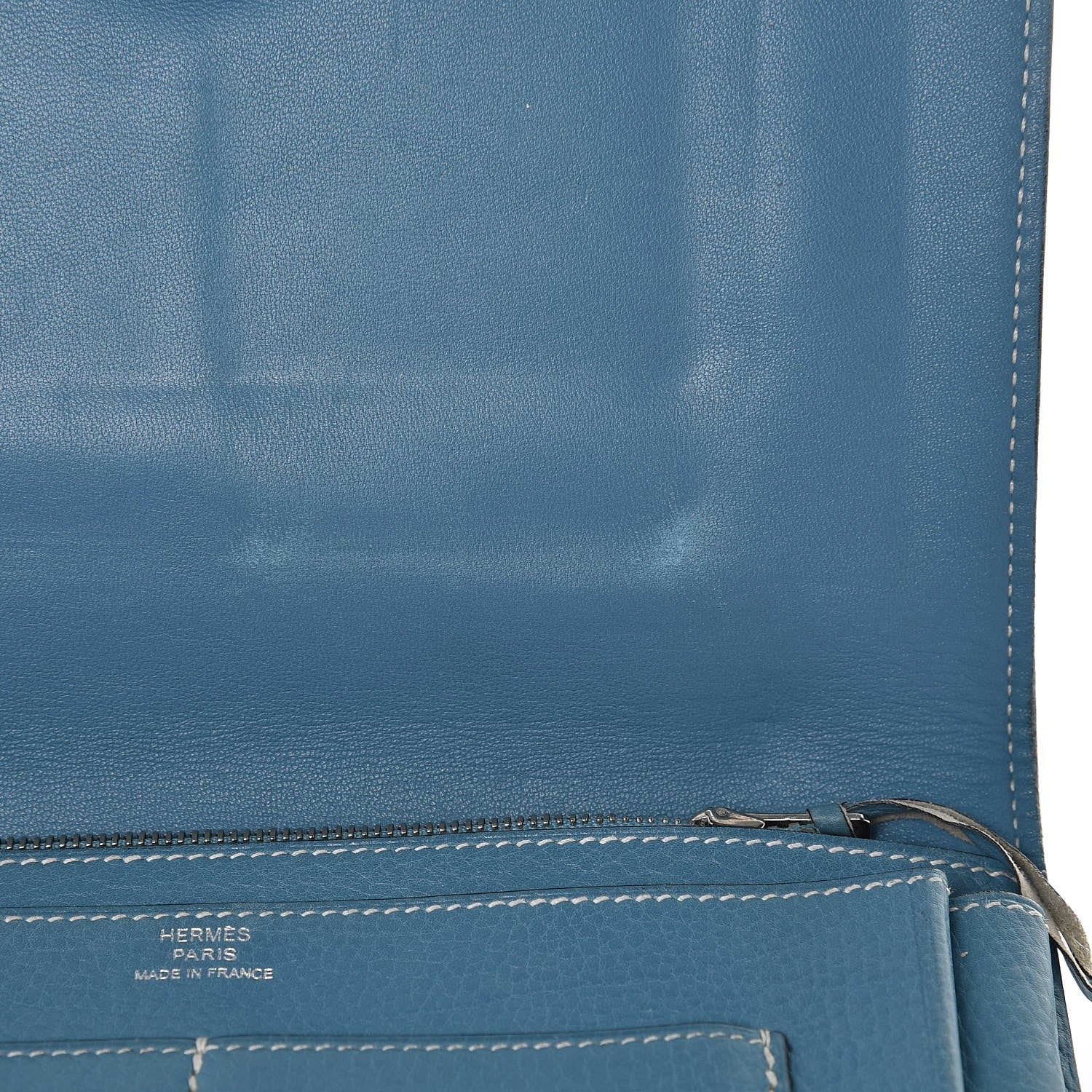 Hermes Togo Dogon Duo Wallet Blue Jean 8 of 11