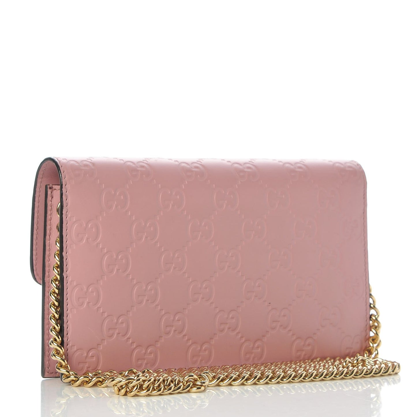 Guccissima Icon Chain Wallet Carmine Rose