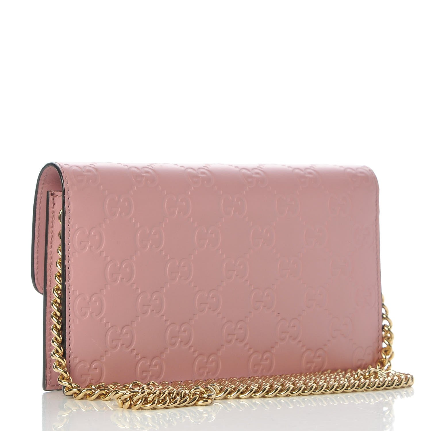 Gucci Guccissima Icon Chain Wallet Carmine Rose 3 of 8