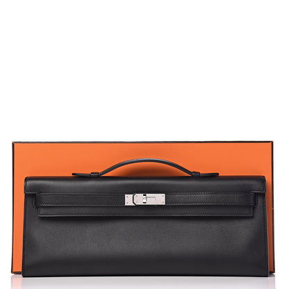 Hermes Swift Kelly Cut Clutch Pochette Black 9 of 9