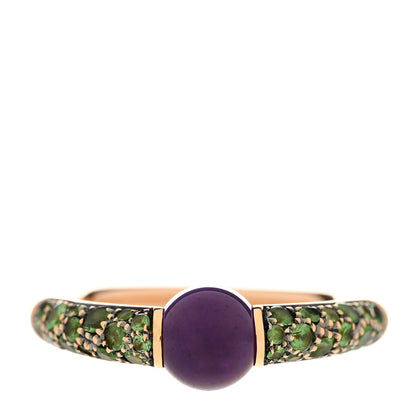 Pomellato 18K Rose Gold Amethyst Tsavorite M'Ama Non M'Ama Ring 54 6.75 1 of 7
