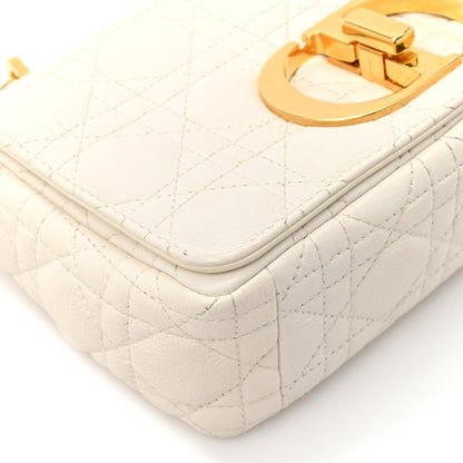 Christian Dior Grained Calfskin Cannage Small Caro Bag White 10 of 14