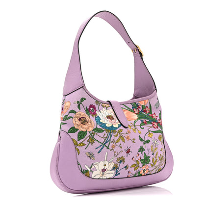 Gucci Canvas Flora Medium Jackie Hobo Lilac 3 of 11