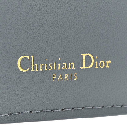 Christian Dior Grained Calfskin Supple Cannage Caro Dahlia Wallet Cloud Blue 7 of 8