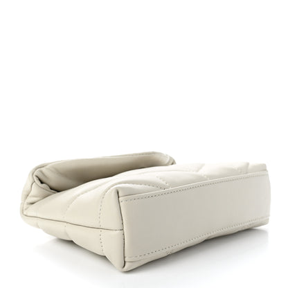 Saint Laurent Lambskin Monogram Loulou Puffer Pouch Clutch Crema Soft 5 of 9