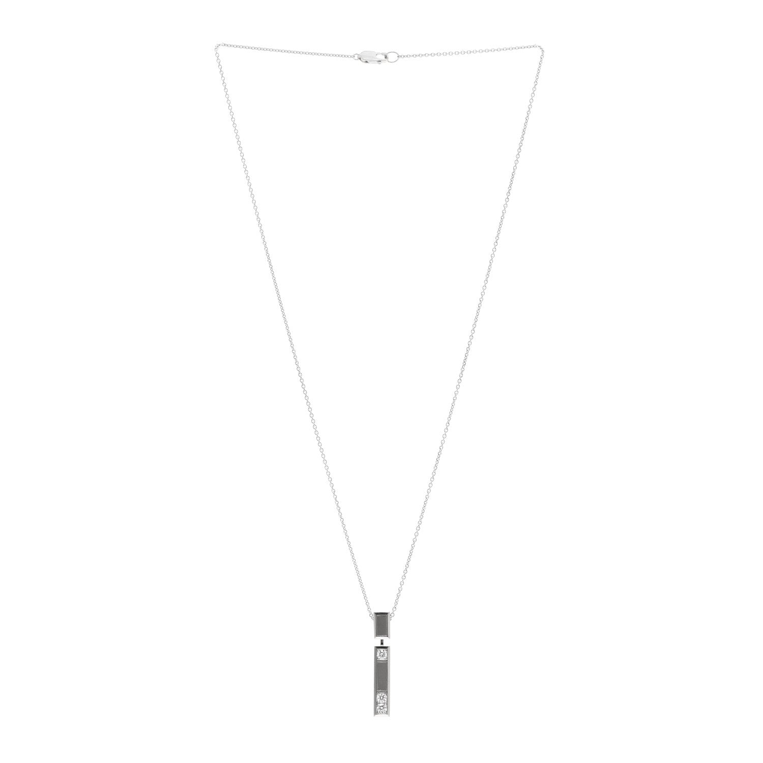 Harry Winston 18K White Gold Diamond Traffic Pendant Necklace 3 of 4