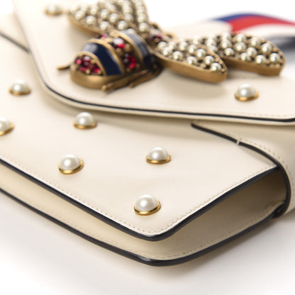 Gucci Nappa Pearl Studded Mini Queen Margaret Broadway Shoulder Bag Mystic White 7 of 10