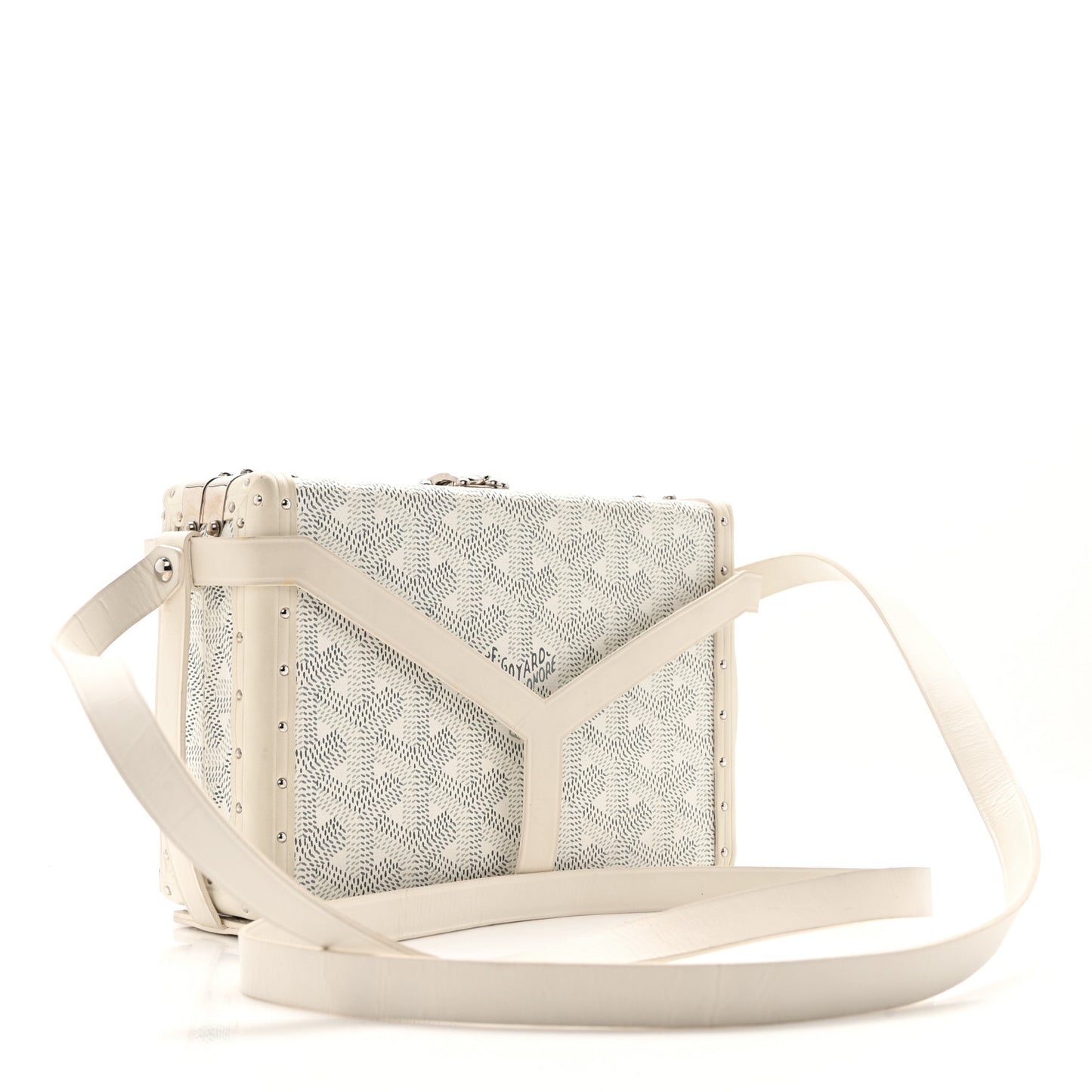 Goyardine Minaudiere Trunk Bag White