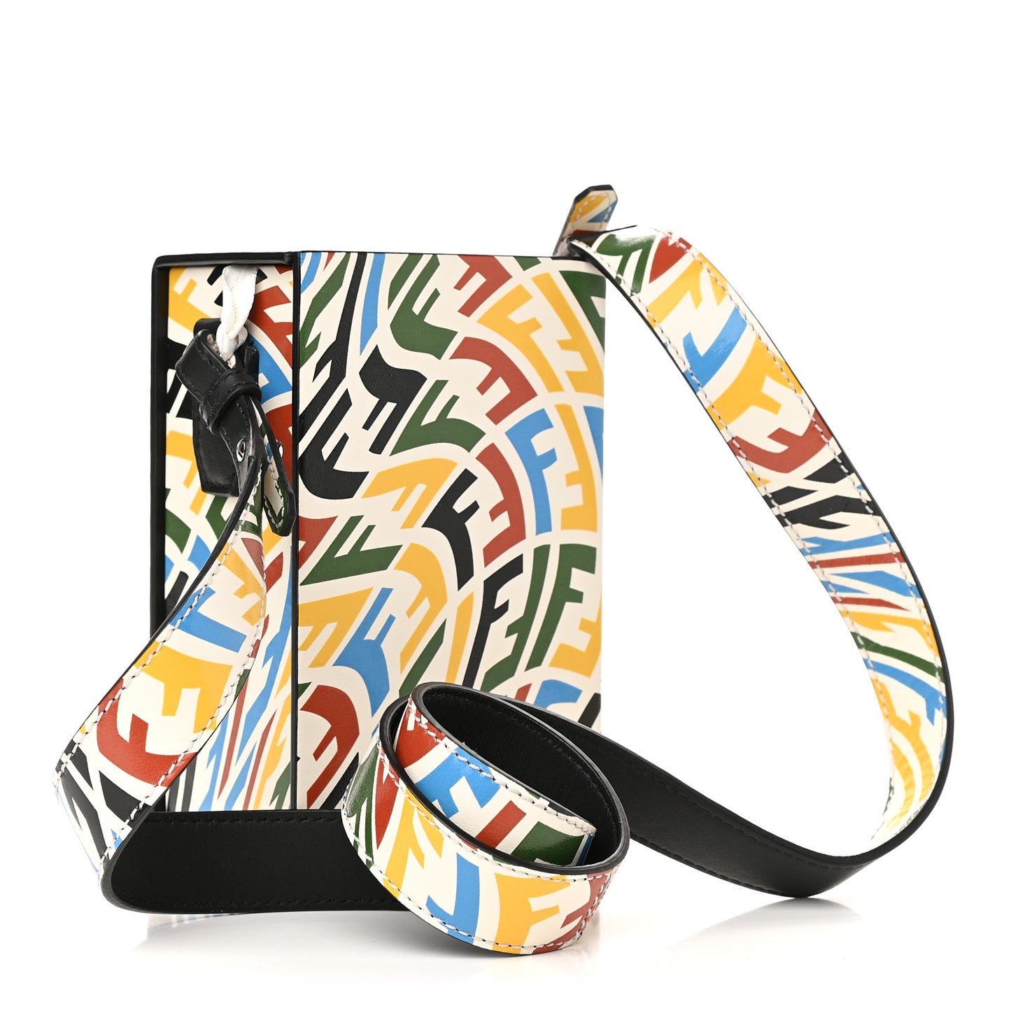 X SARAH COLEMAN Vitello Grace Light FF Vertigo Box Bag White Ice Multicolor
