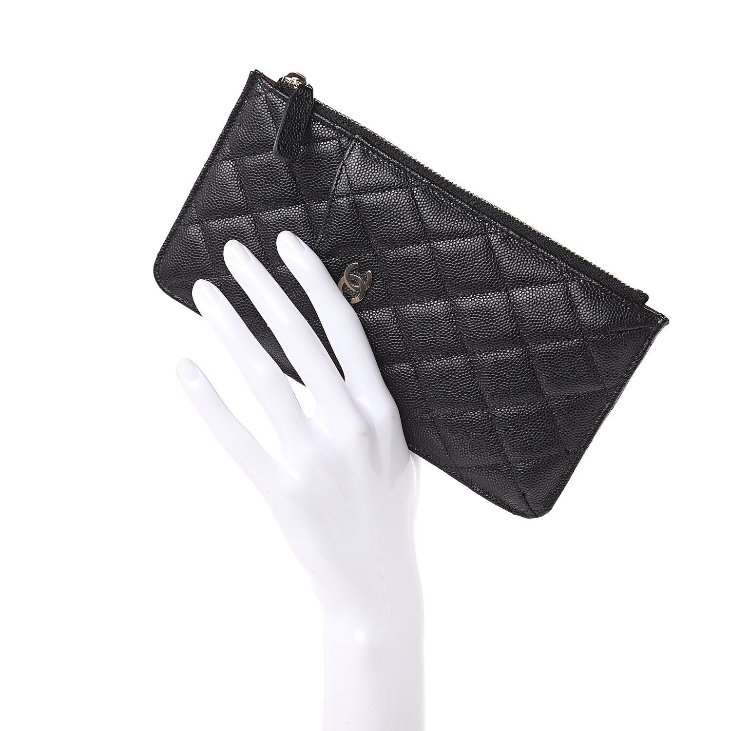Chanel Caviar Quilted Classic Flat Wallet Pouch Black 2 of 8