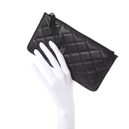 Chanel Caviar Quilted Classic Flat Wallet Pouch Black 2 of 8