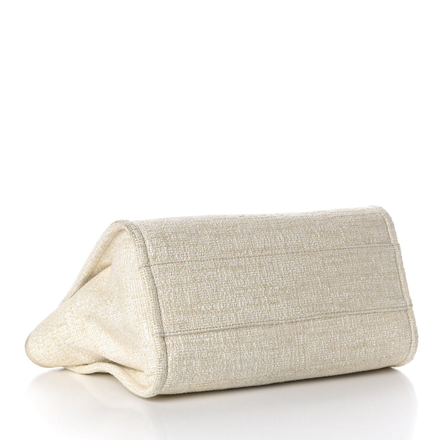 Lurex Boucle Small Deauville Tote White