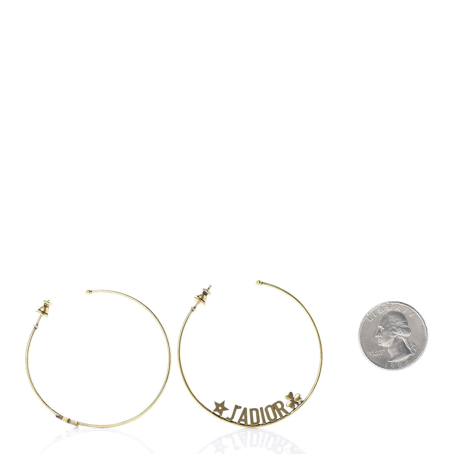 Christian Dior Metal J'Adior Hoop Earrings Aged Gold 2 of 4