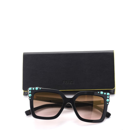 Fendi Studded Square Cat Eye Sunglasses FF 0260/S Black Pink 8 of 8
