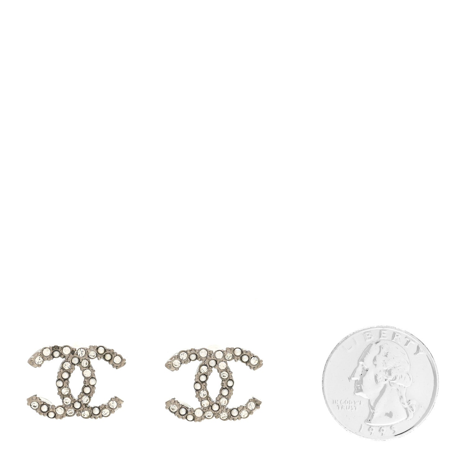 Chanel Ruthenium Crystal Pearl Caviar Earrings 2 of 5