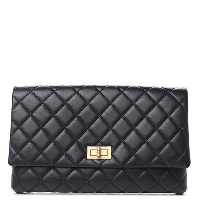 Chanel Aged Calfskin Quilted Reissue 2.55 Clutch Black 1 of 9