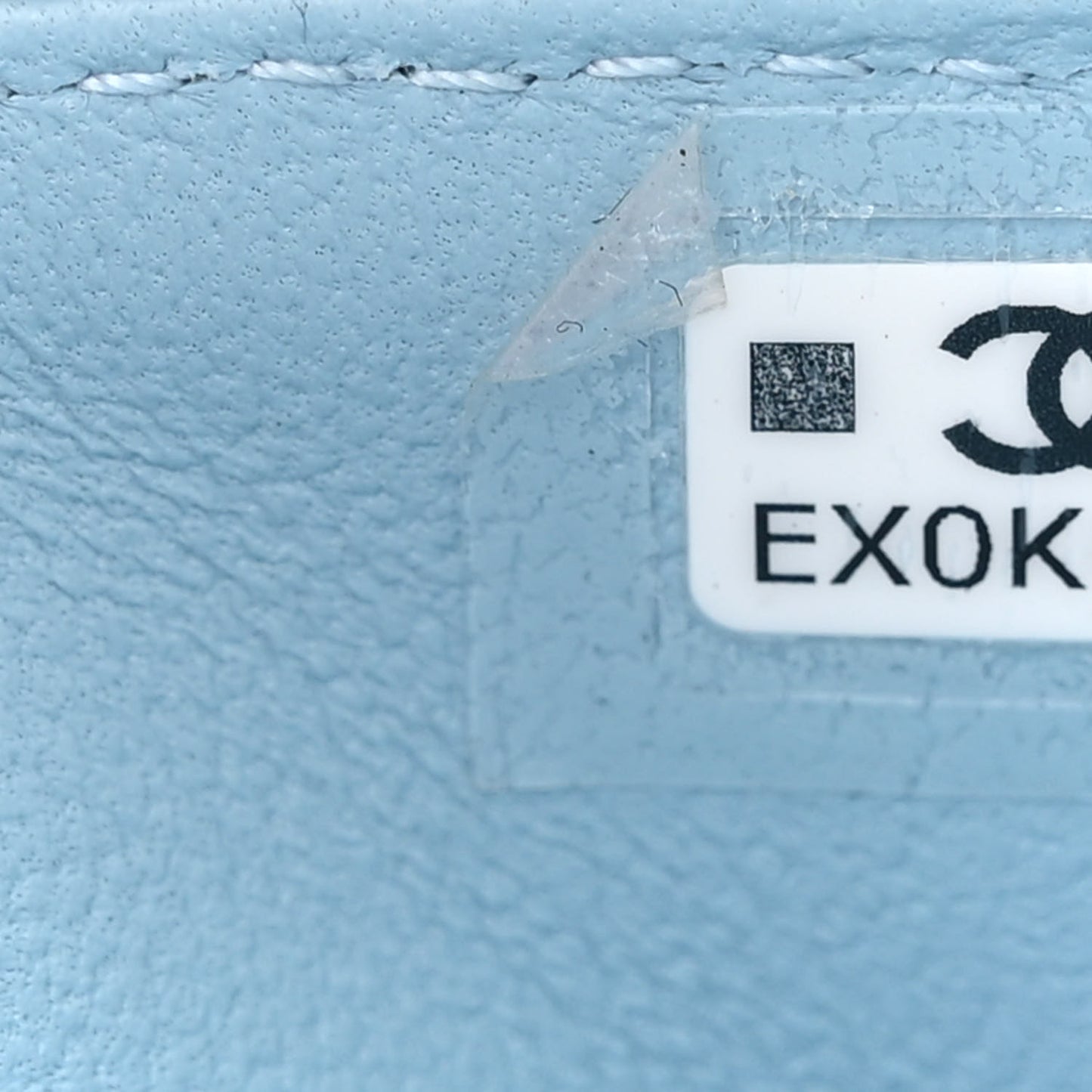 Lambskin Quilted Flap Phone Holder With Chain Dark Blue Light Blue