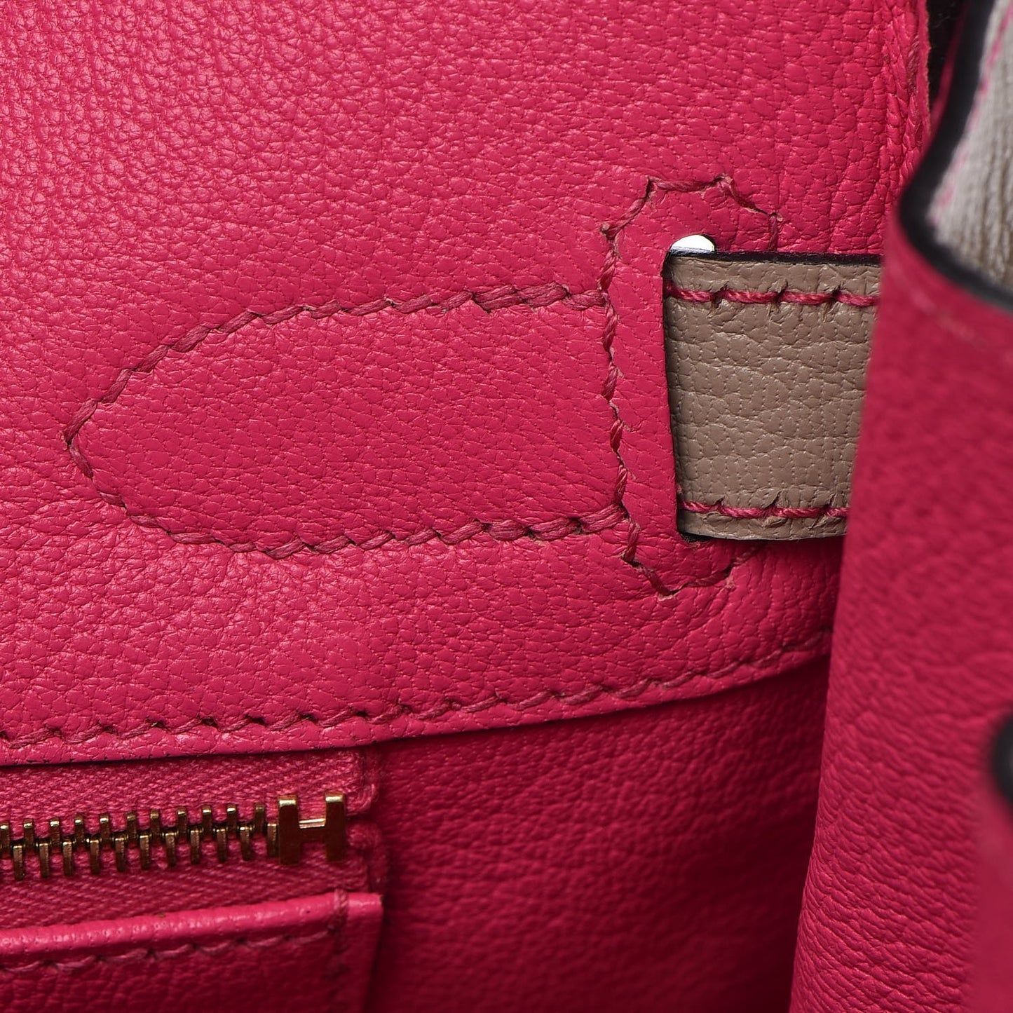 Chevre Mysore Horseshoe Birkin 30 Gris Tourterelle Rose Tyrien