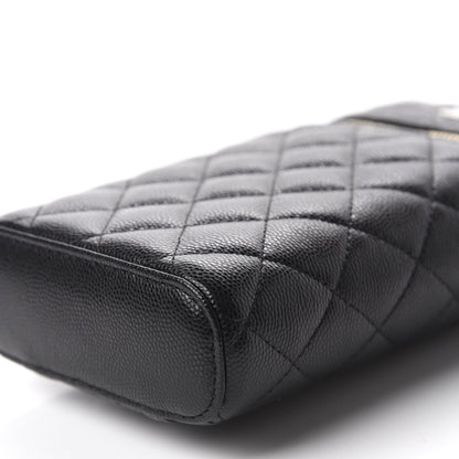 Chanel Caviar Quilted Phone Holder With Chain Black 7 of 11