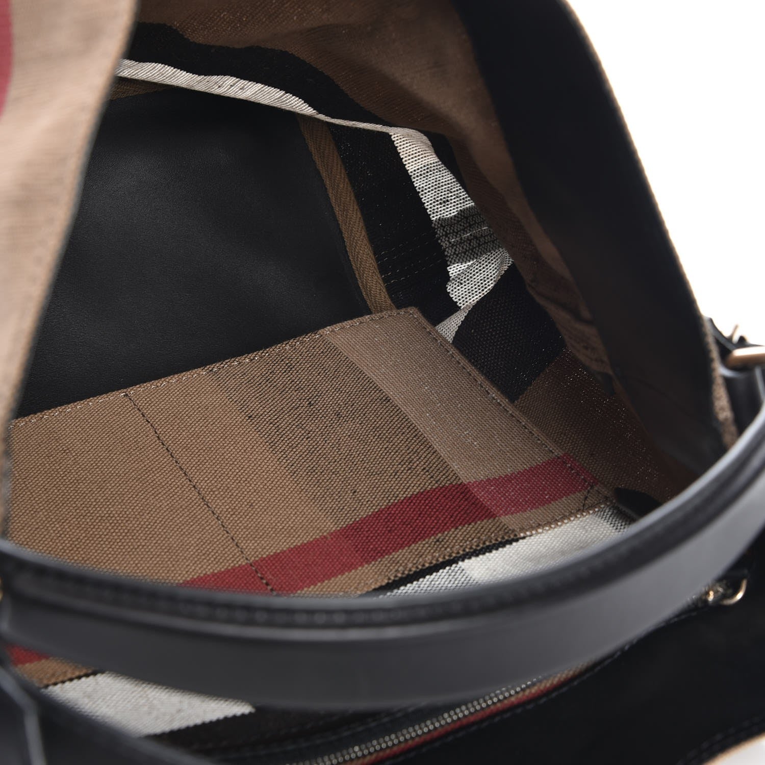 Burberry Canvas Mega Check Medium Ashby Hobo Black 6 of 9