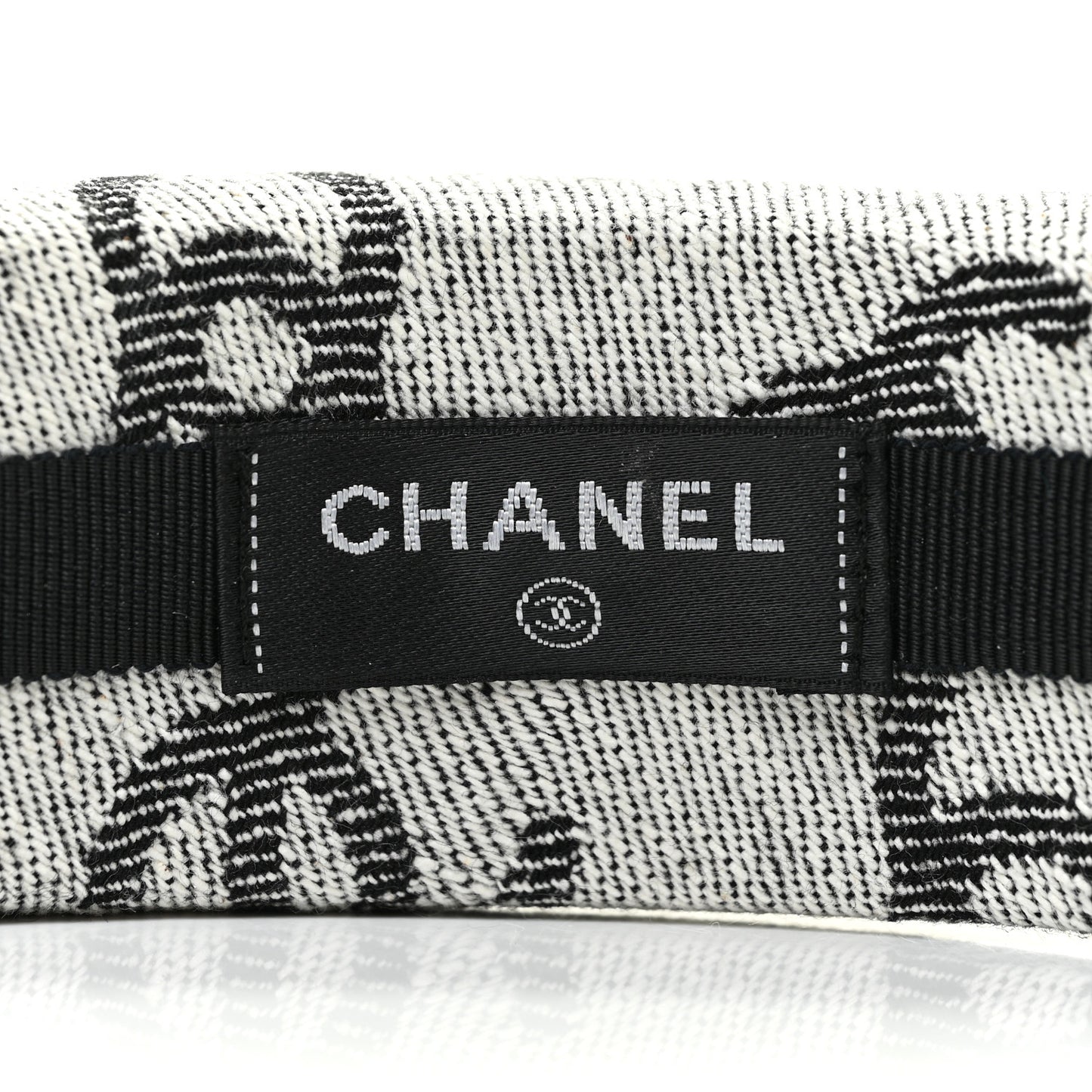 Denim CC Headband White Black