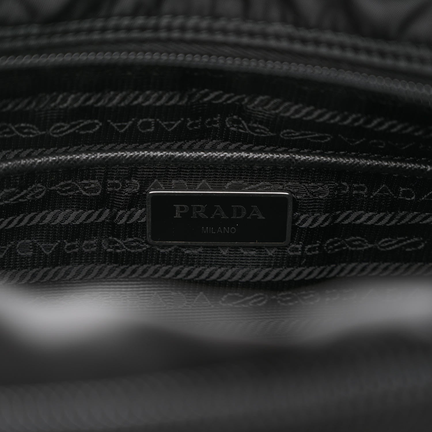 Prada Re-Nylon Vela Saffiano Pocket Double Buckle Messenger Shoulder Bag Black 6 of 13