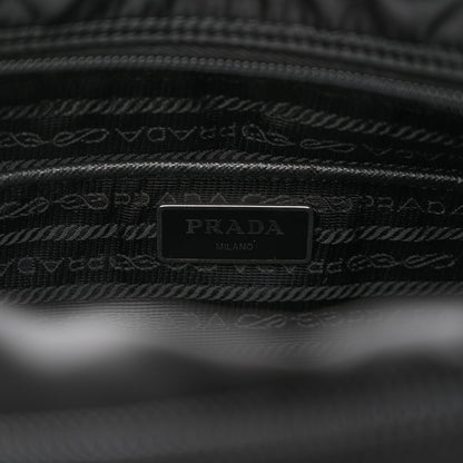Prada Re-Nylon Vela Saffiano Pocket Double Buckle Messenger Shoulder Bag Black 6 of 13