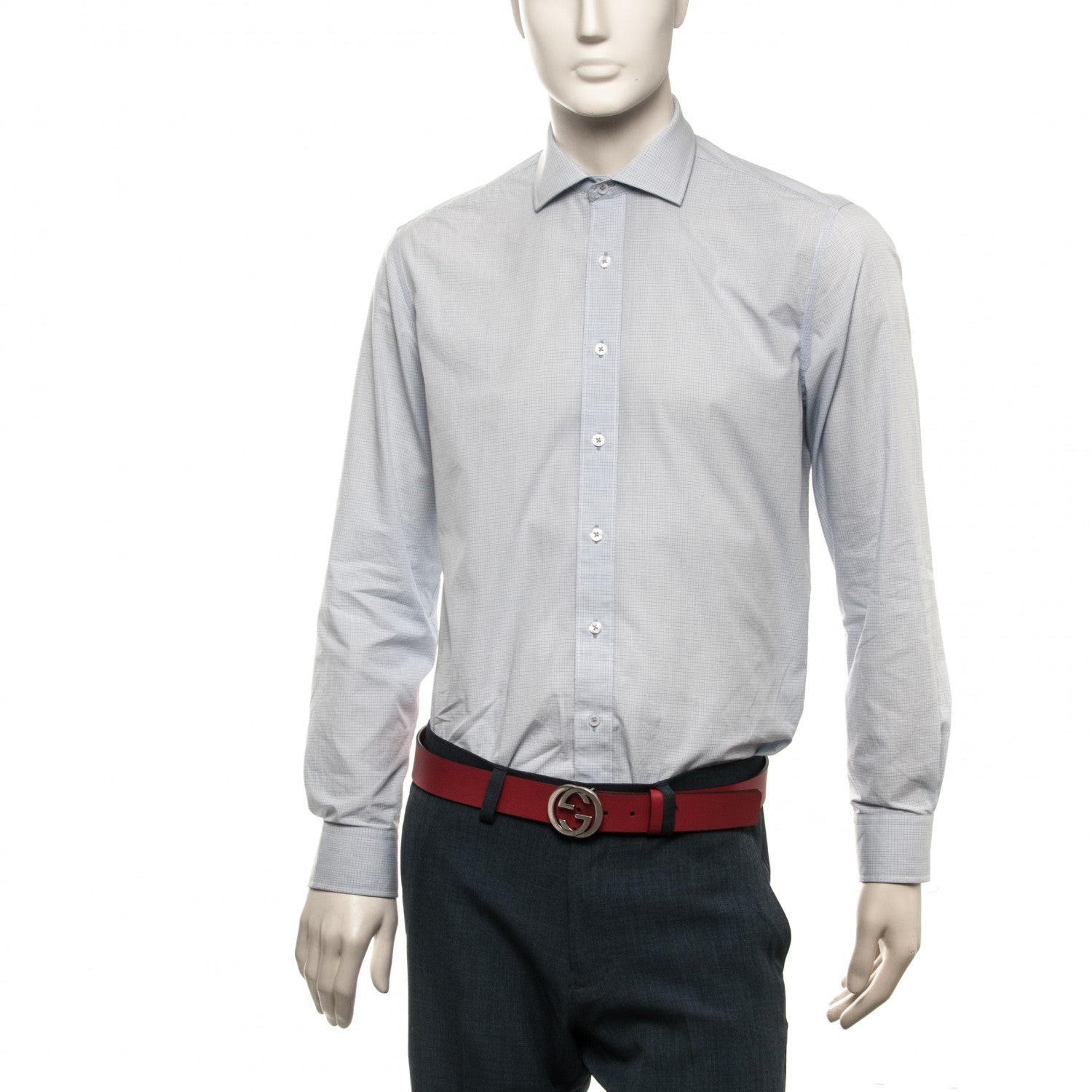 Gucci Selleria Calfskin Nickel Interlocking G 37mm Belt 115 46 Rosso 2 of 5