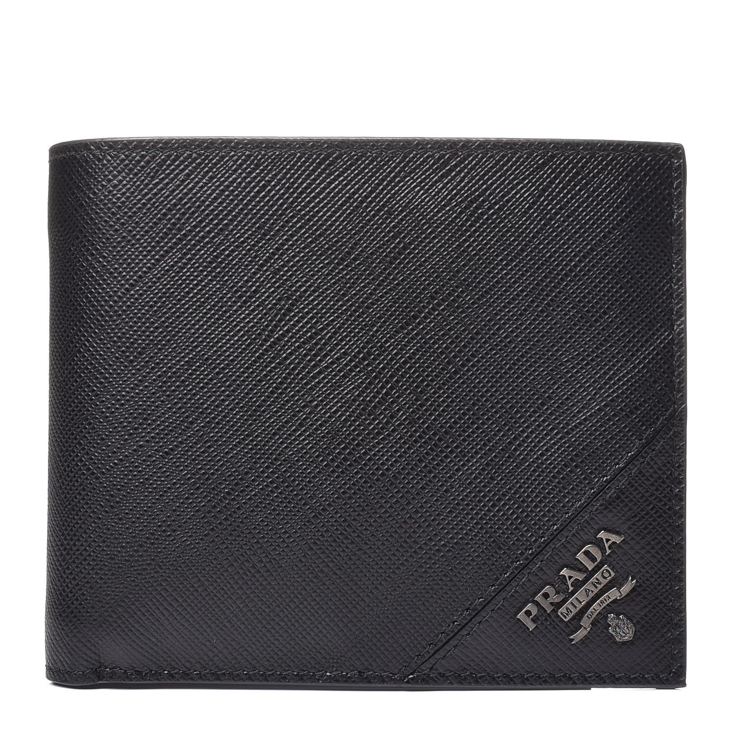 Saffiano Metal Bi-Fold Wallet Black