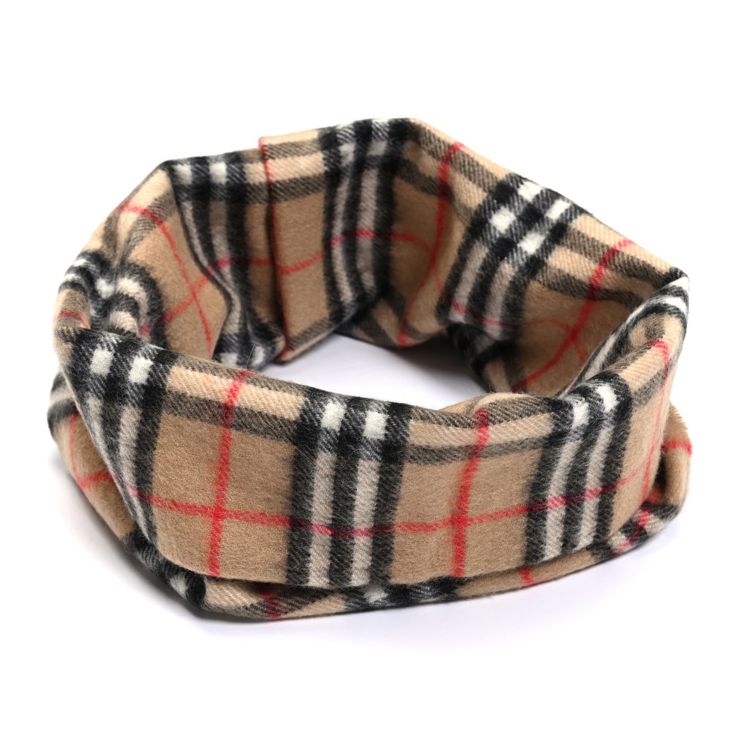 Cashmere Vintage Check Snood Archive Beige
