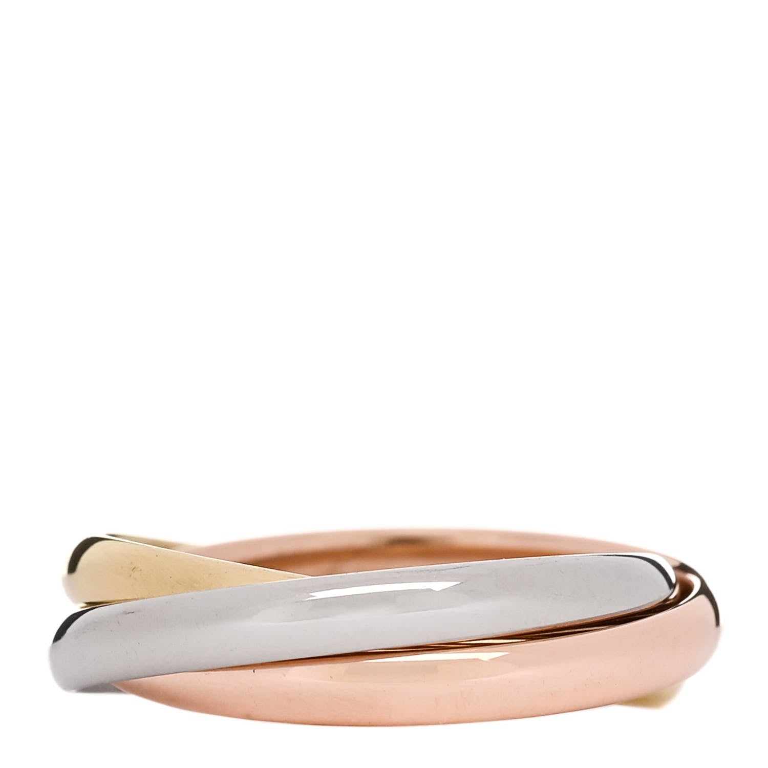 Cartier 18K Pink Yellow White Gold Small Trinity Ring 53 6.5 3 of 5