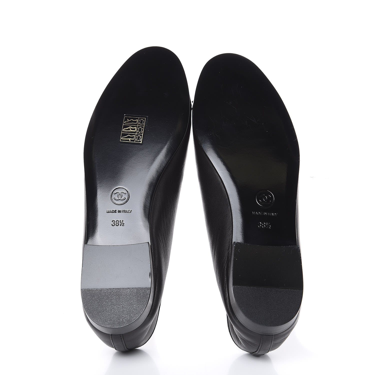 Chanel Lambskin Patent Cap Toe Ballerina Flats 38.5 Black 5 of 7