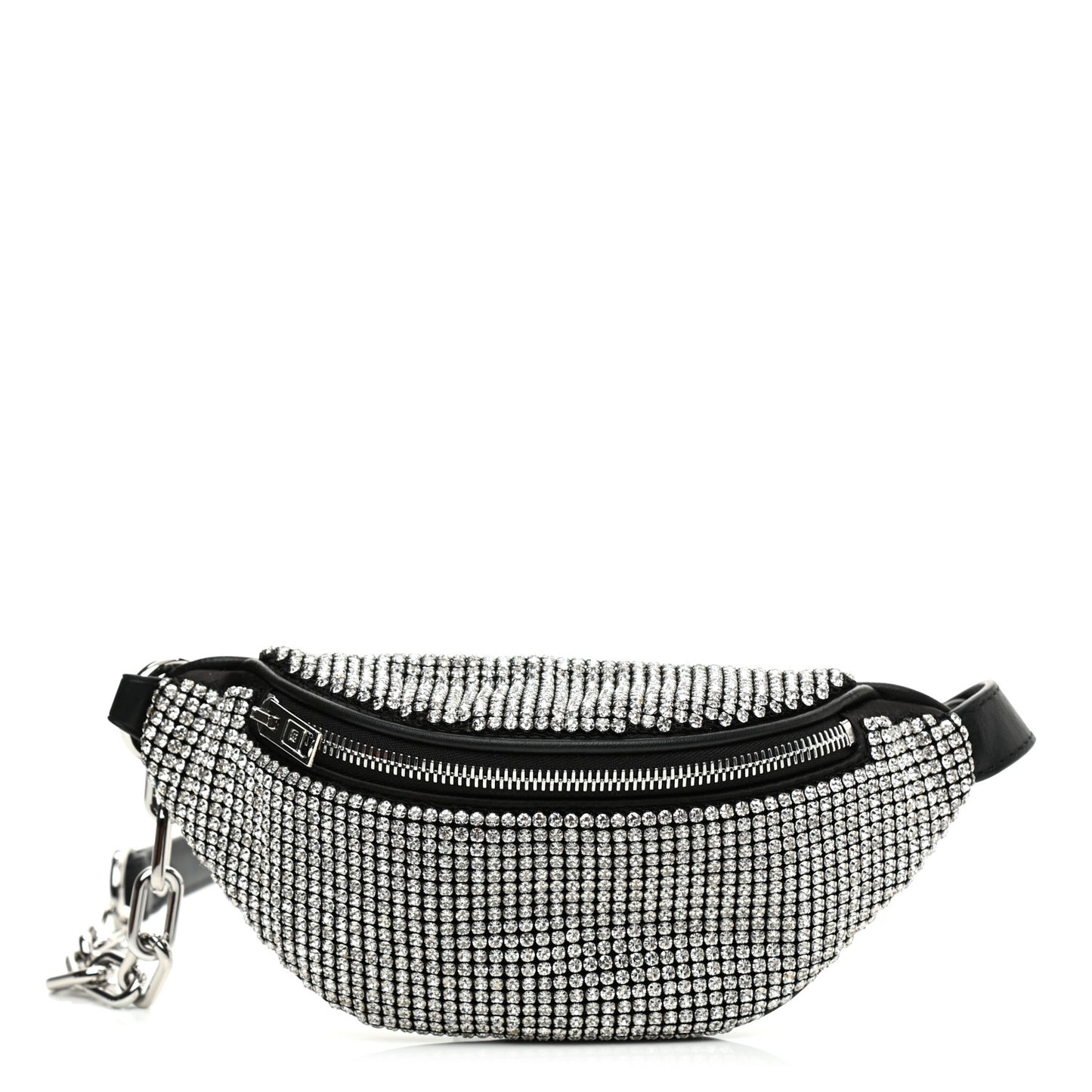 Rhinestone Mesh Mini Attica Belt Bag Black
