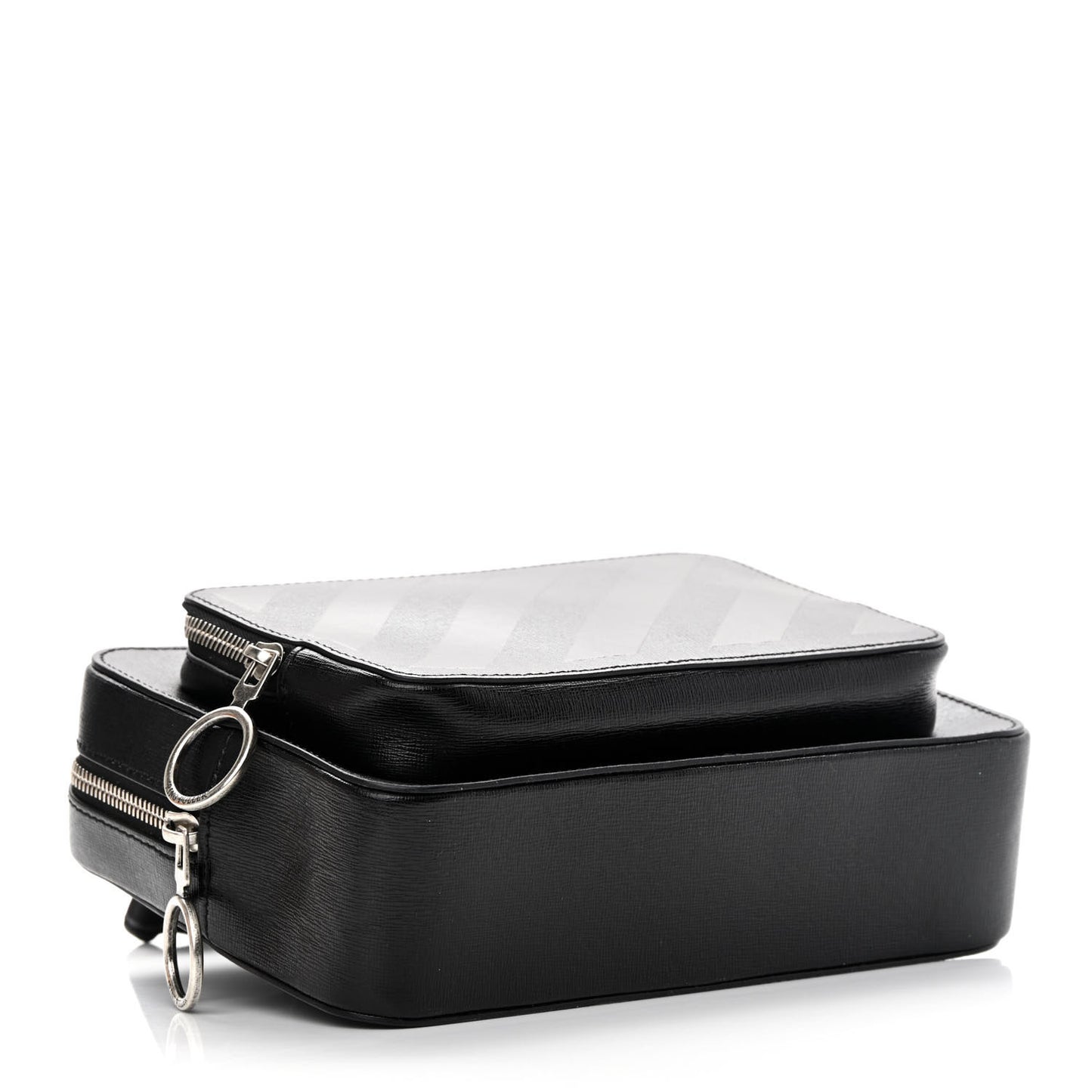 Saffiano Striped Diag Belt Bag Black