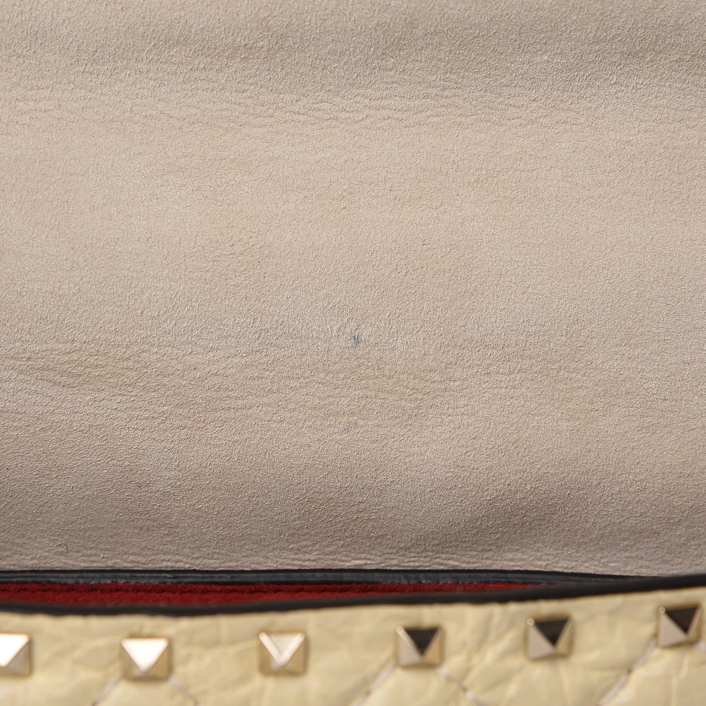 Craquele Nappa Butterfly Medium Rockstud Spike Shoulder Bag Light Ivory