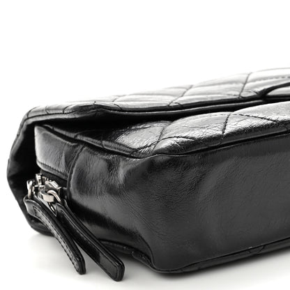 Chanel Glazed Calfskin Quilted Medium Duo Color Flap Black 9 of 10