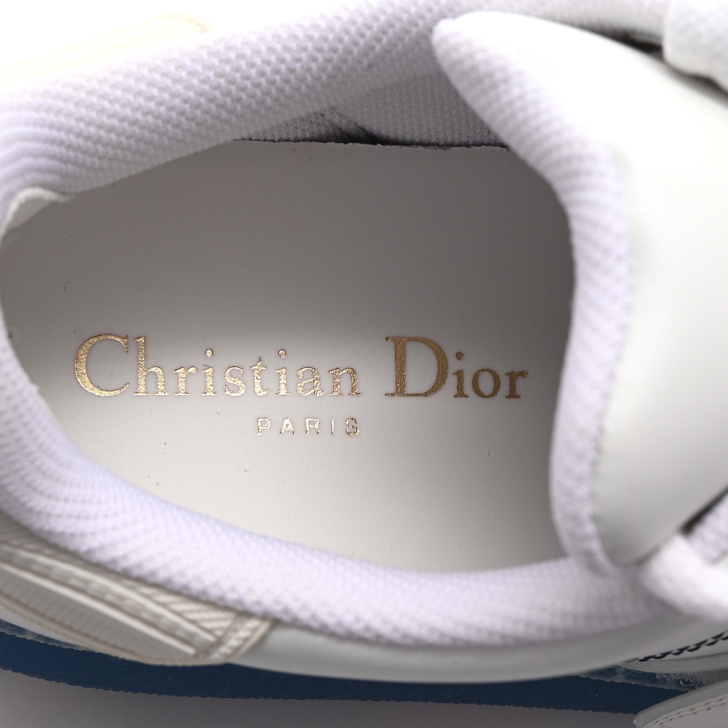 Calfskin Clear Rubber Dior-ID Platform Sneakers 36.5 White Deep Blue