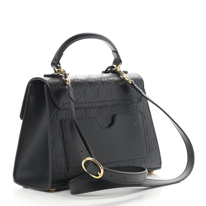 Gucci Guccissima Signature Small Padlock Top Handle Bag Black 3 of 16