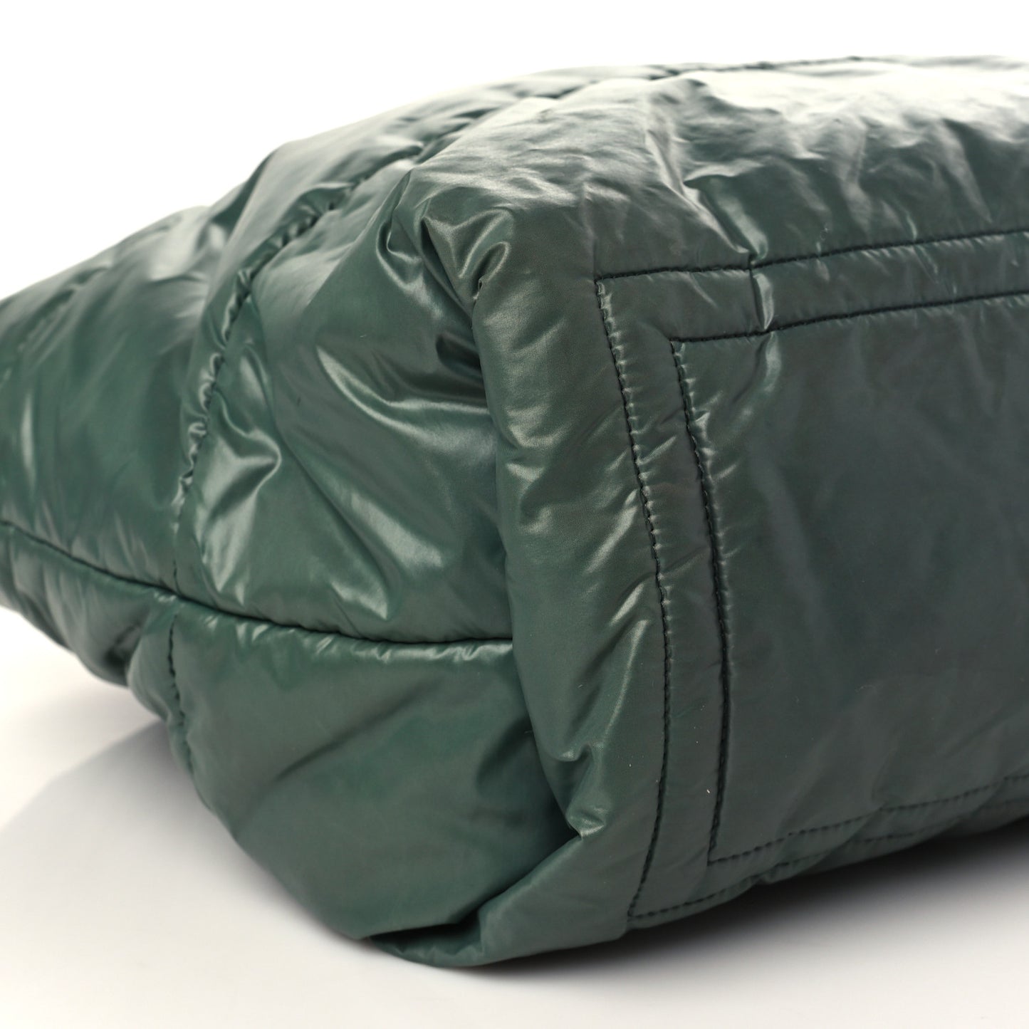 Nylon Quilted Medium Coco Cocoon Reversible Tote Green